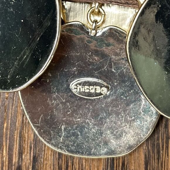 Chico’s Gold & Silver Tone Tribal Style Medallion Necklace - Picture 4 of 4